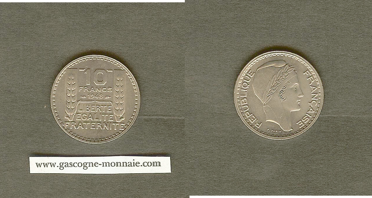 10 francs Turin, petite tête 1948 FDC